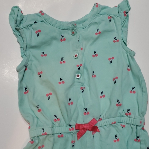 Summer Cherry Ruffled Romper Onsie-18M - Picture 3 of 8